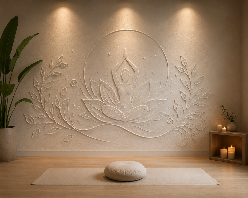 yoga studio muur schildering